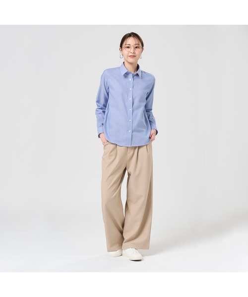 TOKYO SHIRTS（トウキョウシャツ）の「【Pitta Re:)】ふわっとガーゼシャツ 長袖 綿100% レディースカジュアルシャツ（シャツ/ブラウス・レディース・ブルー・S/M/L/LL）」の7枚目の写真