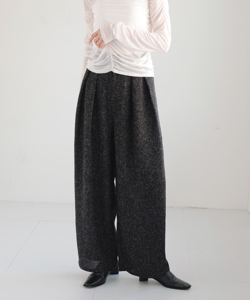 新品未使用　SONO ツイードパンツ セール】サマーツイードタックパンツ（スラックス）｜LIAN