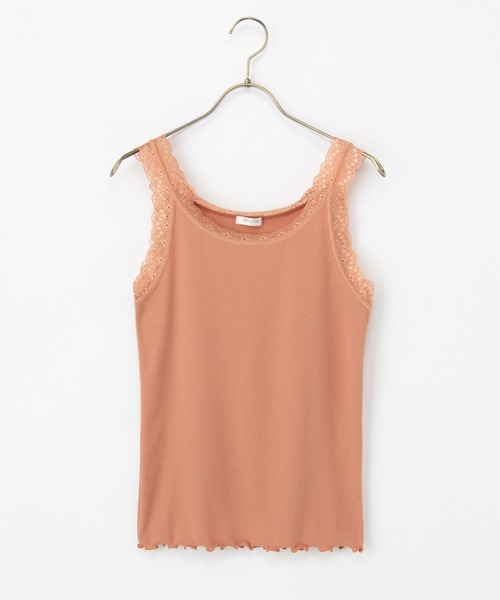 Honeys（ハニーズ）の「【ＵＶカット・吸水速乾】テレコレースタンク（キャミソール・レディース・サックスブルー/ブラック/オフホワイト/イエロー/モカ/コーラルピンク・L/M/LL/S）」の13枚目の写真