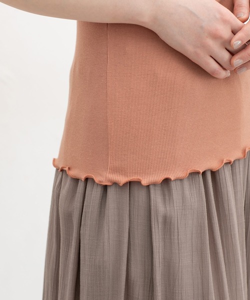 Honeys（ハニーズ）の「【ＵＶカット・吸水速乾】テレコレースタンク（キャミソール・レディース・サックスブルー/ブラック/オフホワイト/イエロー/モカ/コーラルピンク・L/M/LL/S）」の17枚目の写真