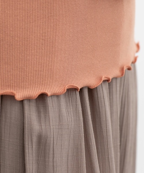 Honeys（ハニーズ）の「【ＵＶカット・吸水速乾】テレコレースタンク（キャミソール・レディース・サックスブルー/ブラック/オフホワイト/イエロー/モカ/コーラルピンク・L/M/LL/S）」の15枚目の写真