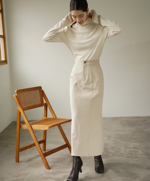 CIEL'AIR(シエルエアー)の「High Waist Mermaid Skirt(スカート・レディース・ベージュ/グレー・LARGE/MEDIUM)」の6枚目の写真