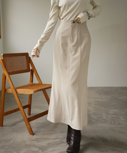 CIEL'AIR(シエルエアー)の「High Waist Mermaid Skirt(スカート・レディース・ベージュ/グレー・LARGE/MEDIUM)」の7枚目の写真
