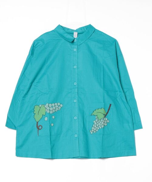 ブラウス シャツ EMAGO ぶどう刺繍シャツ レディース Emago ブラウス シャツ EMAGO ぶどう刺繍シャツ レディース