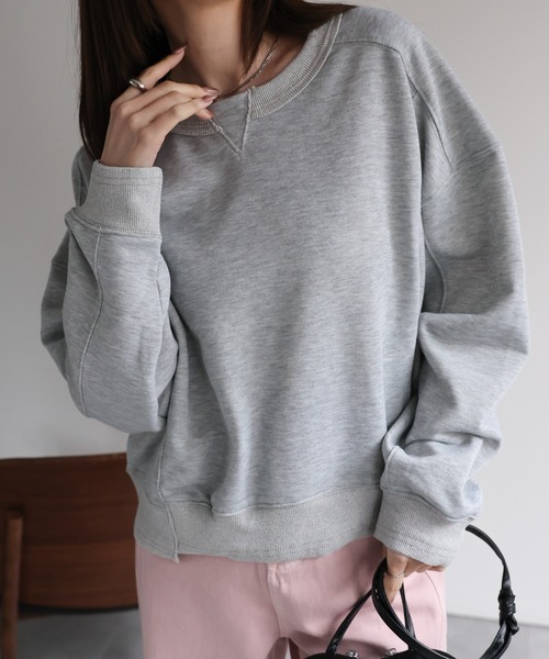 CREARE -LINO-（クレアーレリノ）の「＜レディース商品＞切り替えデザインスウェット（Tシャツ/カットソー・レディース・ベージュ/ホワイト/ピンク/ブラック/グレー/チャコールグレー・FREE）」の5枚目の写真