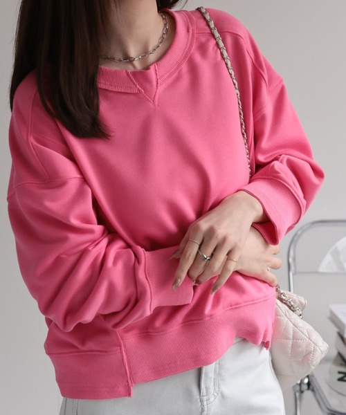 CREARE -LINO-（クレアーレリノ）の「＜レディース商品＞切り替えデザインスウェット（Tシャツ/カットソー・レディース・ベージュ/ホワイト/ピンク/ブラック/グレー/チャコールグレー・FREE）」の22枚目の写真
