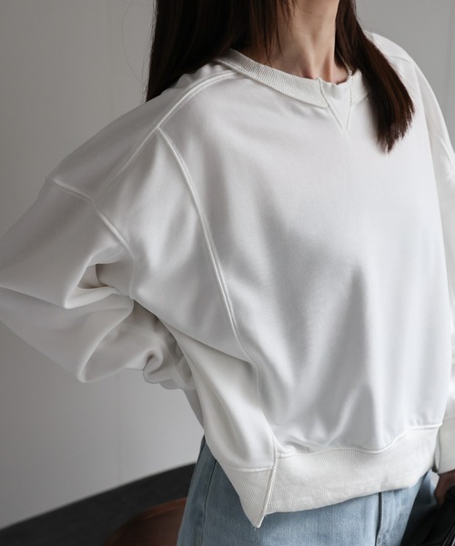 CREARE -LINO-（クレアーレリノ）の「＜レディース商品＞切り替えデザインスウェット（Tシャツ/カットソー・レディース・ベージュ/ホワイト/ピンク/ブラック/グレー/チャコールグレー・FREE）」の17枚目の写真