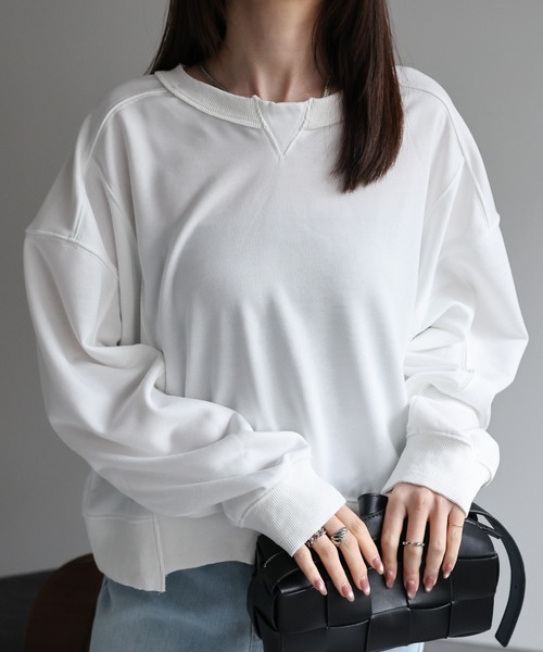 CREARE -LINO-（クレアーレリノ）の「＜レディース商品＞切り替えデザインスウェット（Tシャツ/カットソー・レディース・ベージュ/ホワイト/ピンク/ブラック/グレー/チャコールグレー・FREE）」の18枚目の写真