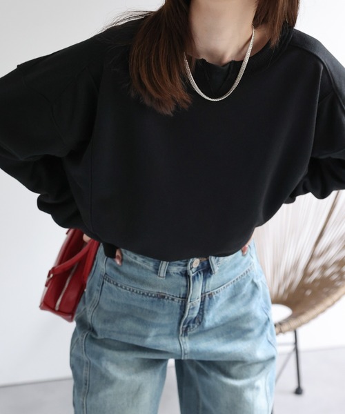 CREARE -LINO-（クレアーレリノ）の「＜レディース商品＞切り替えデザインスウェット（Tシャツ/カットソー・レディース・ベージュ/ホワイト/ピンク/ブラック/グレー/チャコールグレー・FREE）」の21枚目の写真