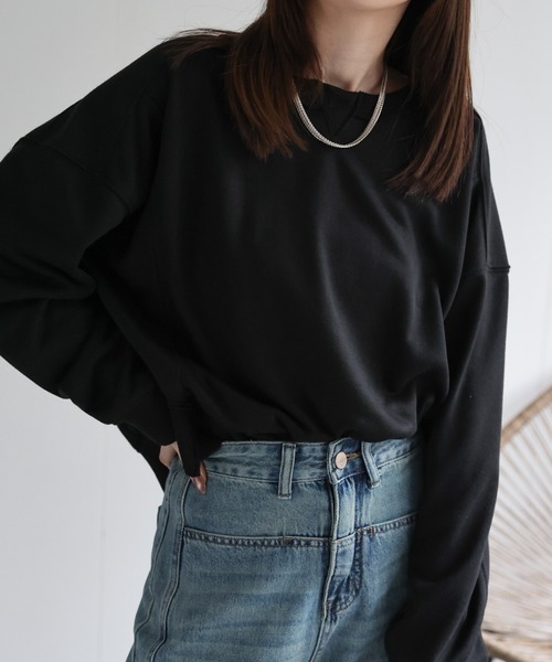 CREARE -LINO-（クレアーレリノ）の「＜レディース商品＞切り替えデザインスウェット（Tシャツ/カットソー・レディース・ベージュ/ホワイト/ピンク/ブラック/グレー/チャコールグレー・FREE）」の19枚目の写真