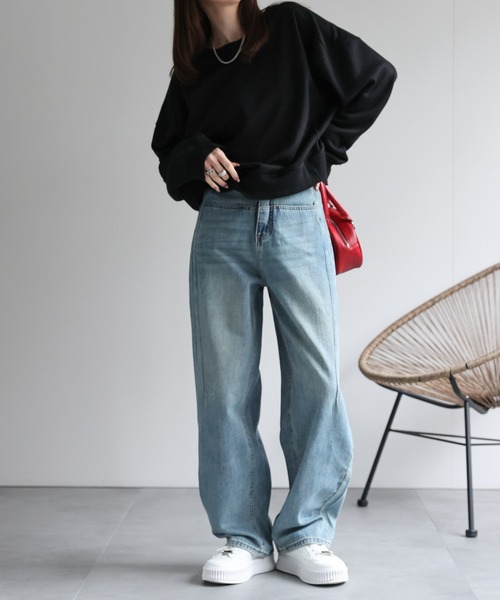 CREARE -LINO-（クレアーレリノ）の「＜レディース商品＞切り替えデザインスウェット（Tシャツ/カットソー・レディース・ベージュ/ホワイト/ピンク/ブラック/グレー/チャコールグレー・FREE）」の20枚目の写真