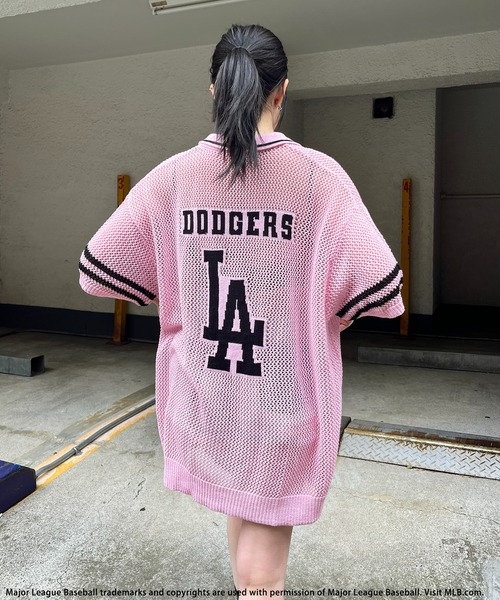 BACK TO THE FIELD（バック トゥー ザ フィールド）の「【MLB】バックロゴメッシュポロジャガードニット（ニット/セーター・レディース・ブラック/ホワイト/ピンク・FREE）」の19枚目の写真