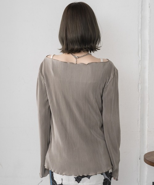 RETRO GIRL（レトロガール）の「シャイニープリーツPO（Tシャツ/カットソー・レディース・ナチュラル/ライトグレー/ブラック・FREE）」の11枚目の写真