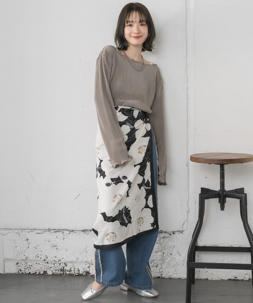 RETRO GIRL（レトロガール）の「シャイニープリーツPO（Tシャツ/カットソー・レディース・ナチュラル/ライトグレー/ブラック・FREE）」の20枚目の写真