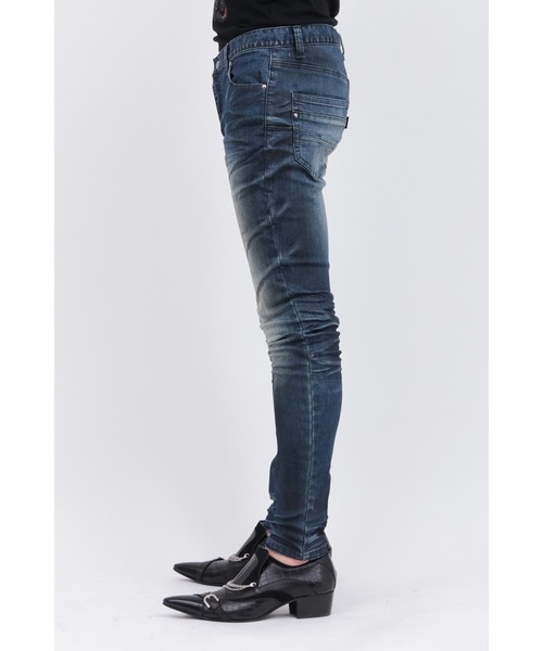 TORNADO MART（トルネードマート）の「3Dｳﾞｨﾝﾃｰｼﾞｽｷﾆｰﾃﾞﾆﾑ（デニムパンツ・メンズ・グレー/ネイビー・XXL/LL/M/S/L）」の6枚目の写真