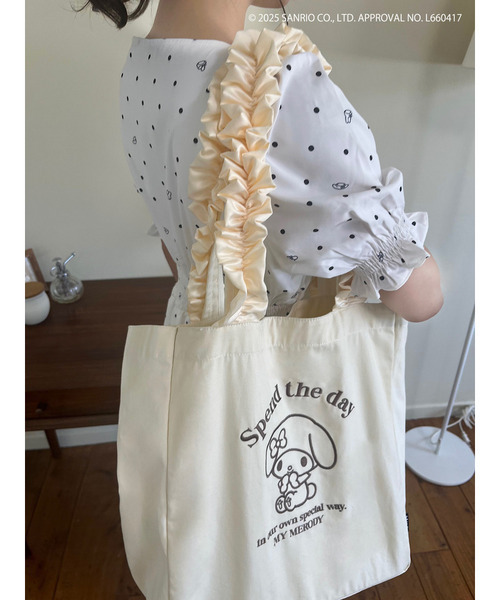 MIIA（ミーア）の「マイメロディ フリルトートバッグ（トートバッグ・レディース・ベージュ・FREE）」の9枚目の写真