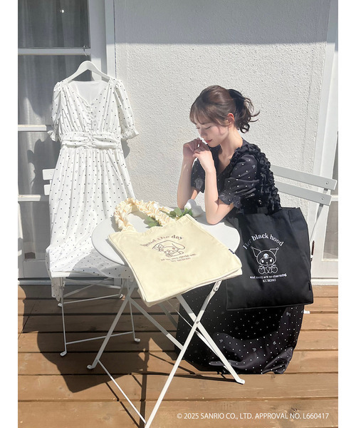 MIIA（ミーア）の「マイメロディ フリルトートバッグ（トートバッグ・レディース・ベージュ・FREE）」の10枚目の写真