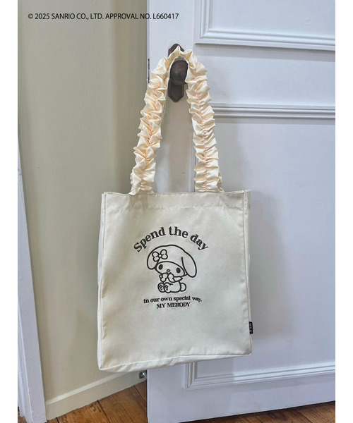 MIIA（ミーア）の「マイメロディ フリルトートバッグ（トートバッグ・レディース・ベージュ・FREE）」の12枚目の写真