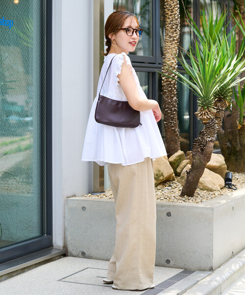 FREAK'S STORE（フリークスストア）の「限定展開　インド ボイル ピンタック ギャザー フリル ブラウス（シャツ/ブラウス・レディース・ブラック/ブラウン系その他/オフホワイト/レモンイエロー/ライトグレー/レッド/ネイビー・ﾌﾘ-）」の11枚目の写真