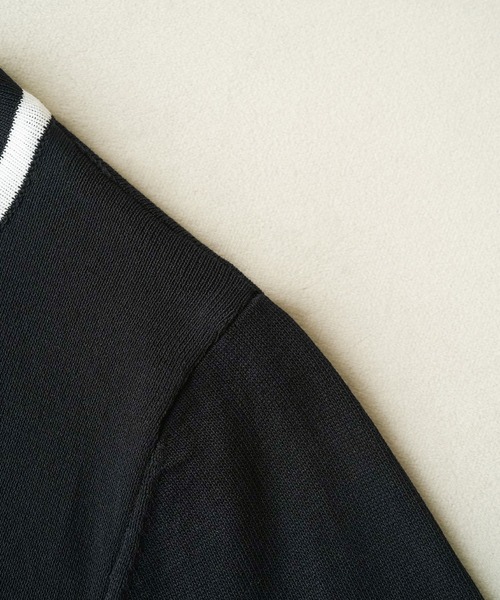 maison de LATIR（メゾンドラティール）の「パイピング使いが華やかさをUP！夏服ノーカラージャケット風UVカットカーデ（カーディガン/ボレロ・レディース・ブラック・ONESIZE）」の11枚目の写真