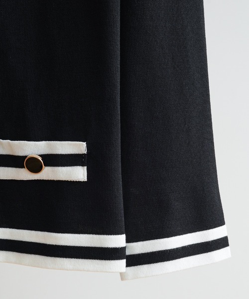 maison de LATIR（メゾンドラティール）の「パイピング使いが華やかさをUP！夏服ノーカラージャケット風UVカットカーデ（カーディガン/ボレロ・レディース・ブラック・ONESIZE）」の7枚目の写真