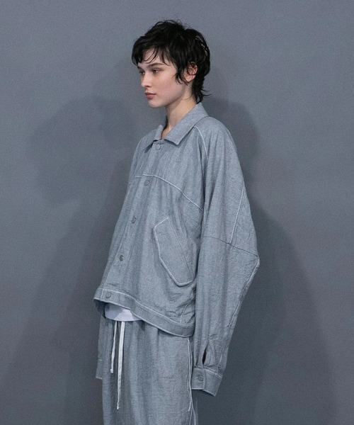 my beautiful landlet（マイビューティフルランドレット）の「【my beautiful landlet】 0th STITCH DENIM JACKET（デニムジャケット・メンズ・ライトベージュ/ライトブルー・1/0）」の6枚目の写真