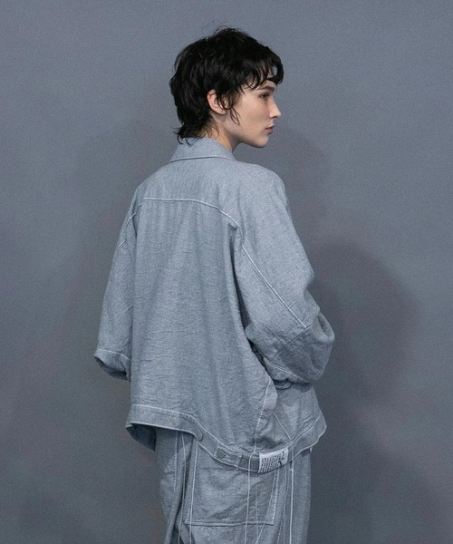 my beautiful landlet（マイビューティフルランドレット）の「【my beautiful landlet】 0th STITCH DENIM JACKET（デニムジャケット・メンズ・ライトベージュ/ライトブルー・1/0）」の7枚目の写真