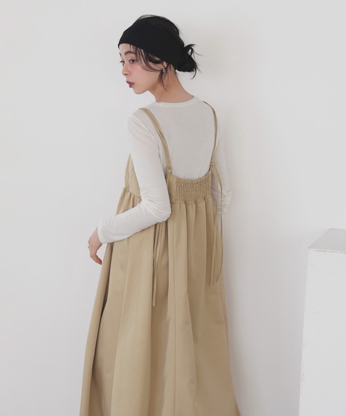 LIAN（リアン）の「ビスチェデザインキャミワンピース（ワンピース・レディース・ブラック/カーキ/ベージュ・FREE）」の13枚目の写真