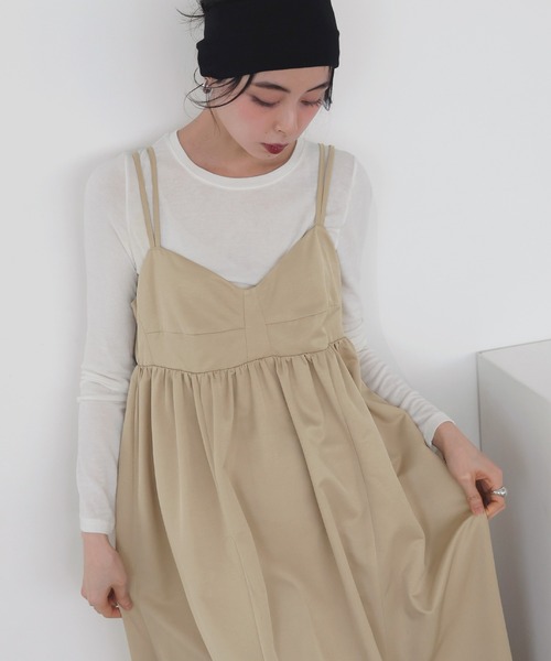 LIAN（リアン）の「ビスチェデザインキャミワンピース（ワンピース・レディース・ブラック/カーキ/ベージュ・FREE）」の15枚目の写真