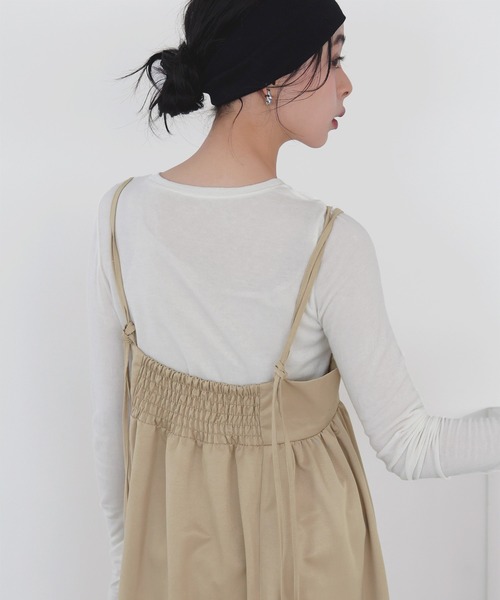 LIAN（リアン）の「ビスチェデザインキャミワンピース（ワンピース・レディース・ブラック/カーキ/ベージュ・FREE）」の16枚目の写真