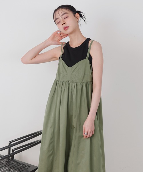 LIAN（リアン）の「ビスチェデザインキャミワンピース（ワンピース・レディース・ブラック/カーキ/ベージュ・FREE）」の18枚目の写真