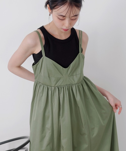 LIAN（リアン）の「ビスチェデザインキャミワンピース（ワンピース・レディース・ブラック/カーキ/ベージュ・FREE）」の19枚目の写真