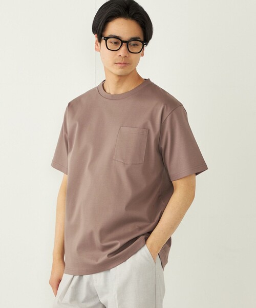 SHIPS Colors(シップス カラーズ)の「SHIPS Colors:〈接触冷感〉シルケット コットン クルーネック TEE◇(Tシャツ/カットソー・メンズ・ネイビー/ブラック/ライトホワイト/ブラウン/グレー・SMALL/MEDIUM/LARGE/X-LARGE)」の1枚目の写真