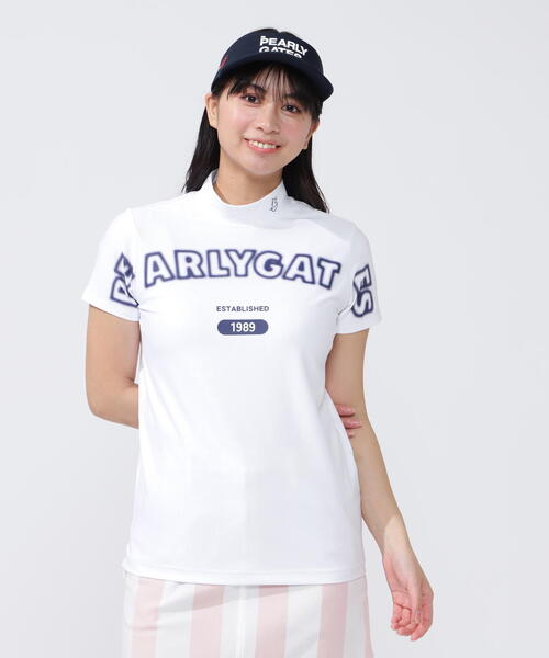 PEARLY GATES(パーリーゲイツ)の「【PEARLY GATES】4WAYリップル半袖ハイネックカットソー(Tシャツ/カットソー・レディース・ネイビー/ホワイト/グリーン・MEDIUM/LARGE)」の4枚目の写真