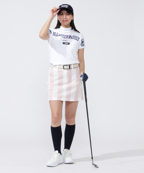 PEARLY GATES(パーリーゲイツ)の「【PEARLY GATES】4WAYリップル半袖ハイネックカットソー(Tシャツ/カットソー・レディース・ネイビー/ホワイト/グリーン・MEDIUM/LARGE)」の5枚目の写真