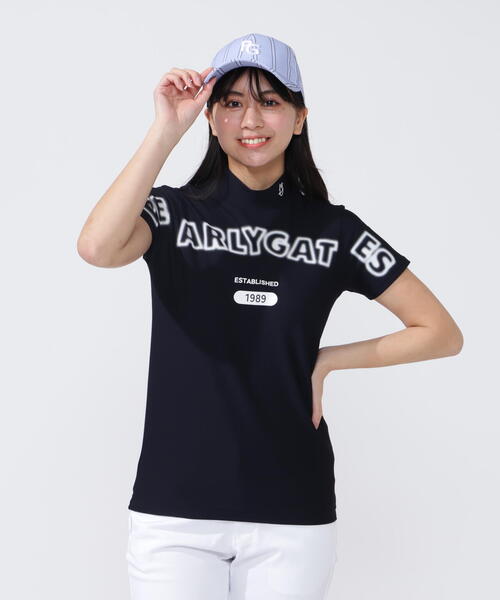 PEARLY GATES(パーリーゲイツ)の「【PEARLY GATES】4WAYリップル半袖ハイネックカットソー(Tシャツ/カットソー・レディース・ネイビー/ホワイト/グリーン・MEDIUM/LARGE)」の1枚目の写真