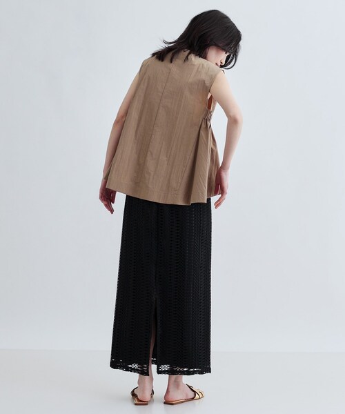 GALLEST(ギャレスト)の「【セットアップ可能】ペーパーライクジレブラウス(シャツ/ブラウス・レディース・ブラック/ベージュ/ホワイト・38)」の19枚目の写真