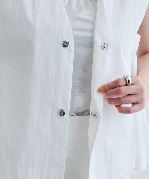 GALLEST(ギャレスト)の「【セットアップ可能】ペーパーライクジレブラウス(シャツ/ブラウス・レディース・ブラック/ベージュ/ホワイト・38)」の21枚目の写真