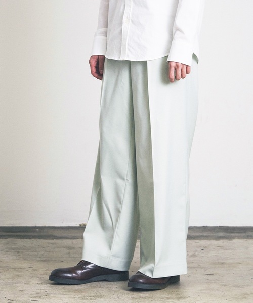 Magine（マージン）の「ワンタックワイドストレートスラックス（スラックス・メンズ・ネイビー/ダークブラウン/セージグリーン/ブラック/サンドグレー・マルチサイズ）」の19枚目の写真