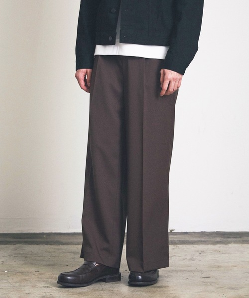 Magine（マージン）の「ワンタックワイドストレートスラックス（スラックス・メンズ・ネイビー/ダークブラウン/セージグリーン/ブラック/サンドグレー・マルチサイズ）」の15枚目の写真