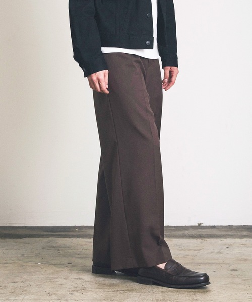 Magine（マージン）の「ワンタックワイドストレートスラックス（スラックス・メンズ・ネイビー/ダークブラウン/セージグリーン/ブラック/サンドグレー・マルチサイズ）」の16枚目の写真