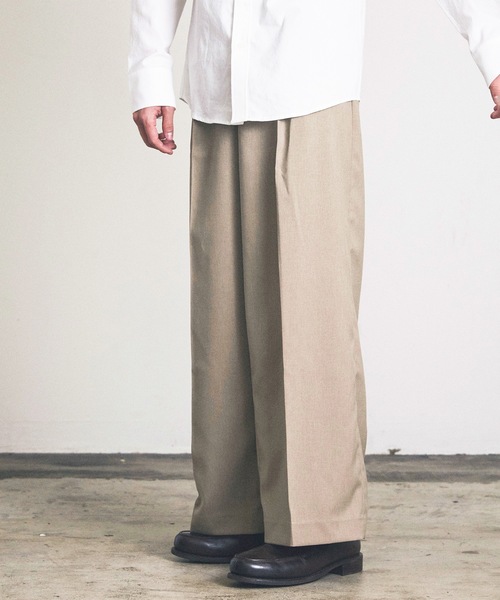 Magine（マージン）の「ワンタックワイドストレートスラックス（スラックス・メンズ・ネイビー/ダークブラウン/セージグリーン/ブラック/サンドグレー・マルチサイズ）」の10枚目の写真
