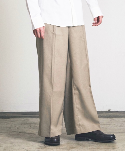 Magine（マージン）の「ワンタックワイドストレートスラックス（スラックス・メンズ・ネイビー/ダークブラウン/セージグリーン/ブラック/サンドグレー・マルチサイズ）」の11枚目の写真