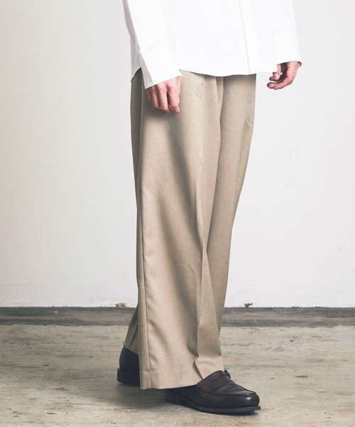 Magine（マージン）の「ワンタックワイドストレートスラックス（スラックス・メンズ・ネイビー/ダークブラウン/セージグリーン/ブラック/サンドグレー・マルチサイズ）」の13枚目の写真