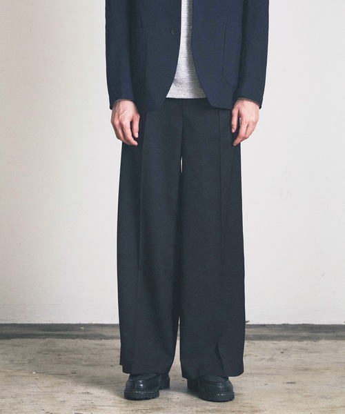 Magine（マージン）の「ワンタックワイドストレートスラックス（スラックス・メンズ・ネイビー/ダークブラウン/セージグリーン/ブラック/サンドグレー・マルチサイズ）」の6枚目の写真