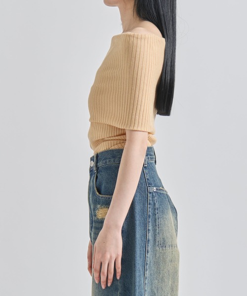 ZOZOTOWN限定》【Louren/ローレン】off shoulder knit tops/オフ