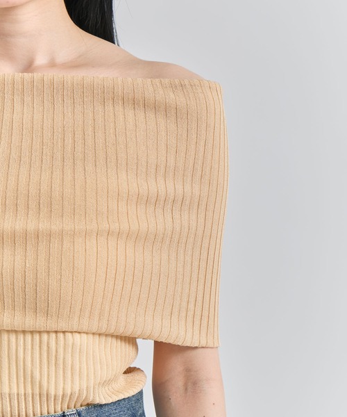 セール】《ZOZOTOWN限定》【Louren/ローレン】off shoulder knit tops