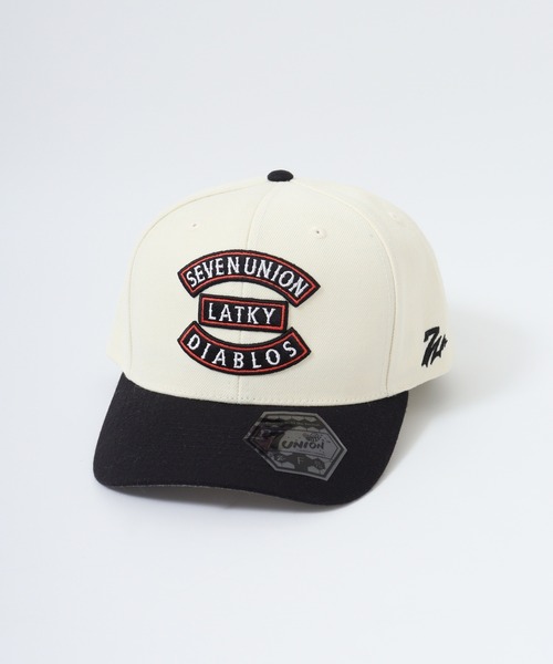 7Union(セブンユニオン)の「7UNION THE DIABLOS ボックスロゴサインローズ 6パネルキャップ(キャップ・メンズ・ブラック/ホワイト×ブラック・FREE)」の5枚目の写真