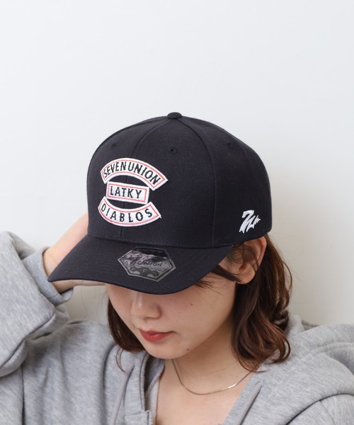 7Union(セブンユニオン)の「7UNION THE DIABLOS ボックスロゴサインローズ 6パネルキャップ(キャップ・メンズ・ブラック/ホワイト×ブラック・FREE)」の15枚目の写真