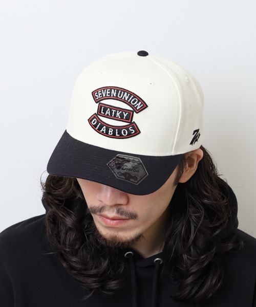7Union(セブンユニオン)の「7UNION THE DIABLOS ボックスロゴサインローズ 6パネルキャップ(キャップ・メンズ・ブラック/ホワイト×ブラック・FREE)」の18枚目の写真